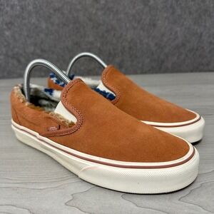 Vans Classic Slip On Womens 9 Sunburn Brown Sherpa Lined Sunburn Marshmallow